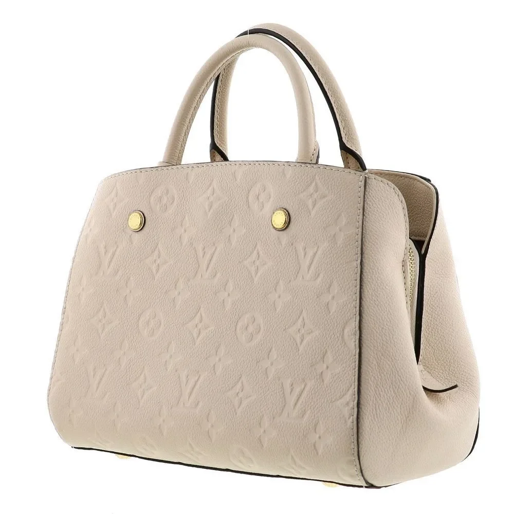 Louis Vuitton Monogram Empreinte White Montaigne BB Handbag Leather White
